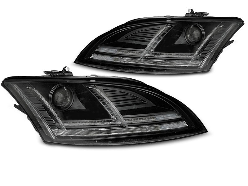 Tuning-Tec Xenon LED Tagfahrlicht Scheinwerfer für Audi TT 8J 10-14 schwarz mit Kurvenlicht
