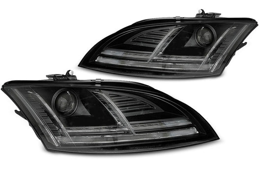 Tuning-Tec Xenon LED Tagfahrlicht Scheinwerfer für Audi TT 8J 10-14 schwarz mit Kurvenlicht