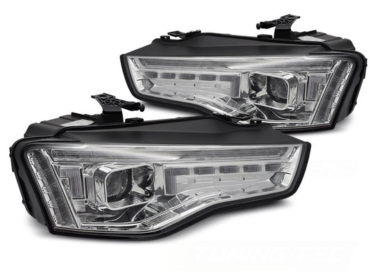 Tuning-Tec Xenon LED Tagfahrlicht Scheinwerfer Set für Audi A5 Facelift 11-16 Chrom mit dyn. Blinker