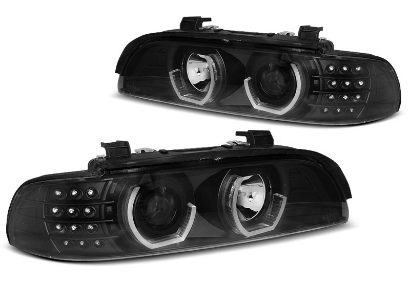 Tuning-Tec LED 3D Angel Eyes Scheinwerfer für BMW 5er E39 95-03 schwarz