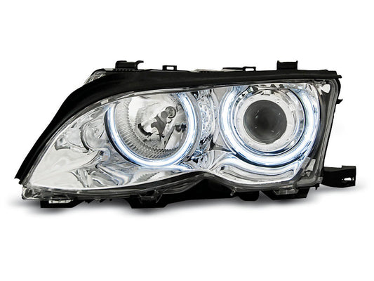 Tuning-Tec CCFL Angel Eyes Scheinwerfer für BMW 3er E46 01-05 chrom Set