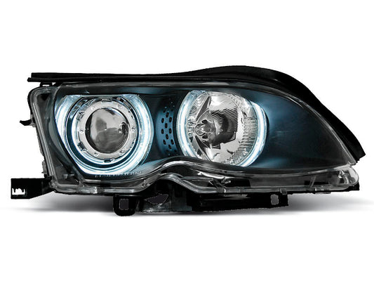 Tuning-Tec CCFL Angel Eyes Scheinwerfer für BMW 3er E46 01-05 schwarz Set