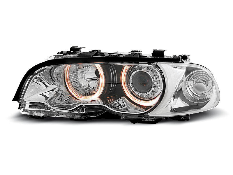Tuning-Tec Angel Eyes Scheinwerfer für BMW 3er E46 Lim./Touring/Coupe/Cabrio 99-01 Chrom Set