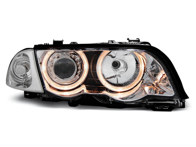 Tuning-Tec Angel Eyes Scheinwerfer für BMW 3er E46 98-01 chrom Set