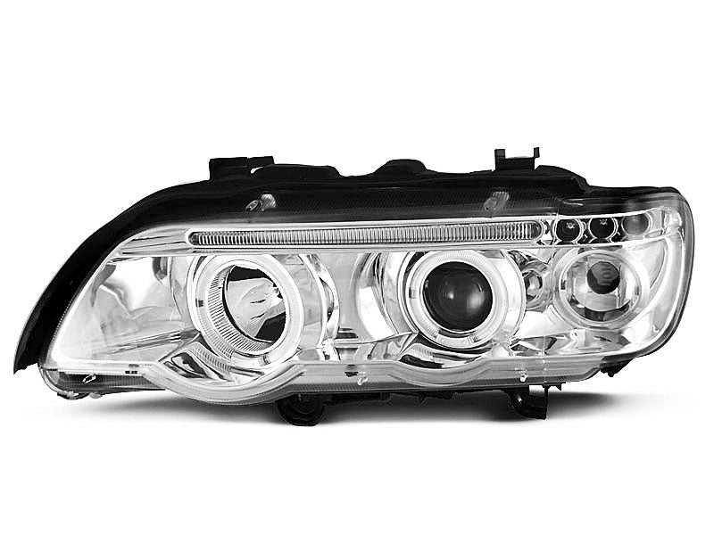 Tuning-Tec LED Angel Eyes Scheinwerfer für BMW X5 E53 99-03 chrom