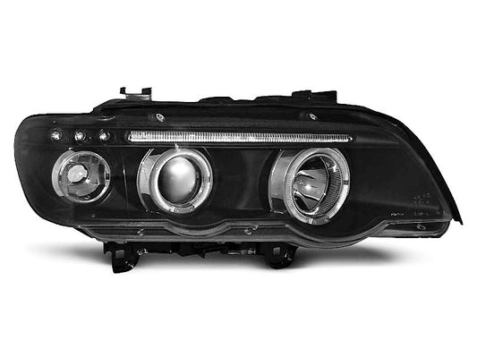 Tuning-Tec LED Angel Eyes Scheinwerfer für BMW X5 E53 99-03 schwarz