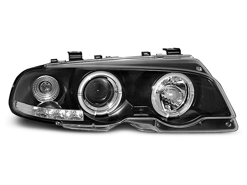 Tuning-Tec LED Angel Eyes Scheinwerfer für BMW E46 Coupe 99-03 schwarz Set
