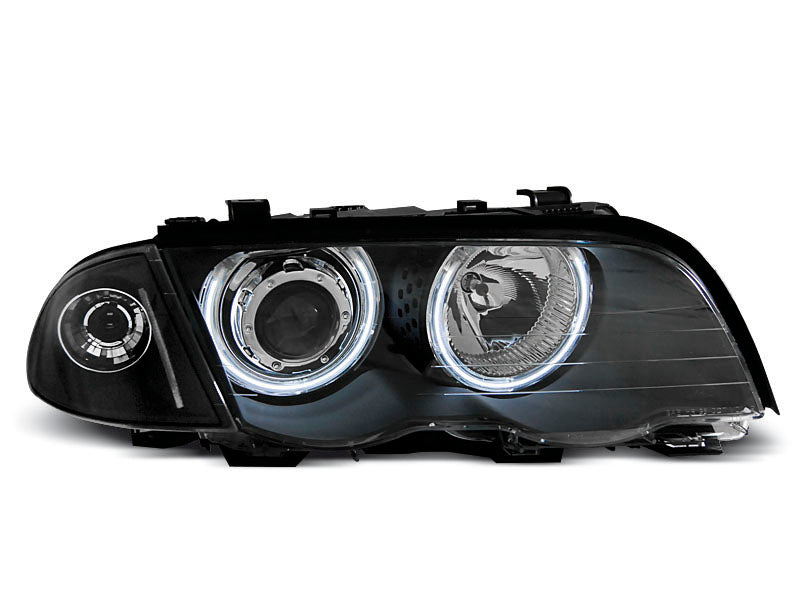 Tuning-Tec CCFL Angel Eyes Scheinwerfer für BMW 3er E46 98-01 schwarz Set