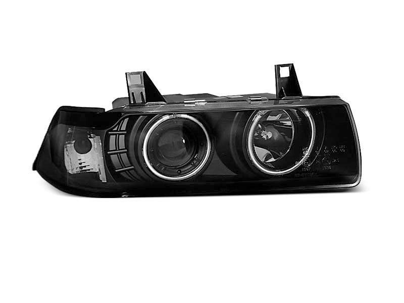Tuning-Tec CCFL Angel Eyes Scheinwerfer für BMW 3er E36 Coupe/Cabrio 90-99 schwarz