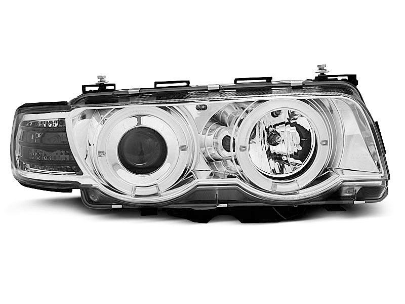 Tuning-Tec Xenon CCFL Angel Eyes Scheinwerfer für BMW 7er E38 98-01 Chrom