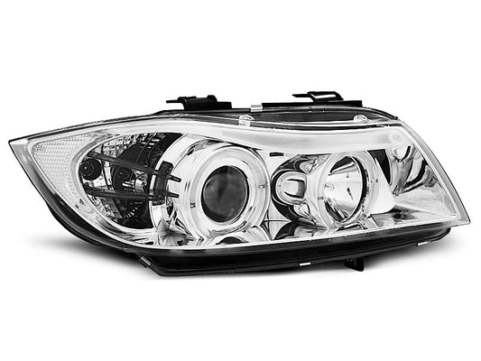Tuning-Tec LED Angel Eyes Scheinwerfer für BMW 3er E90/E91 05-08 chrom