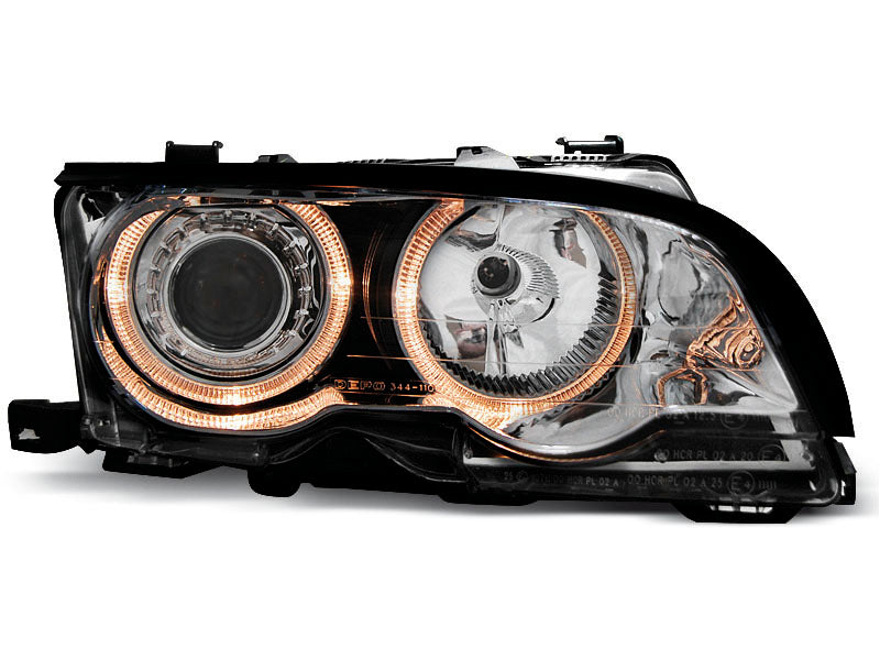 Tuning-Tec LED Angel Eyes Scheinwerfer für BMW 3er E46 Coupe / Cabrio 01-03 chrom Set