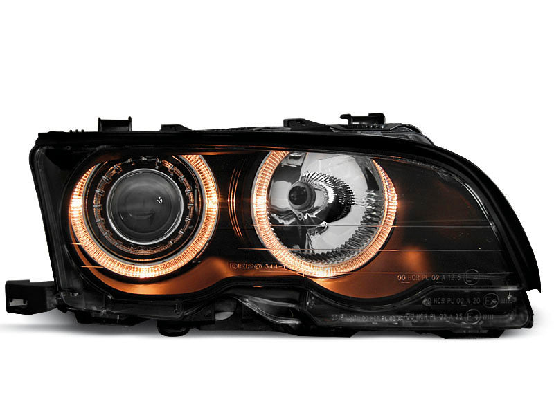 Tuning-Tec LED Angel Eyes Scheinwerfer für BMW 3er E46 Coupe / Cabrio 01-03 schwarz Set