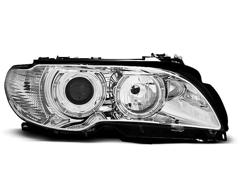Tuning-Tec Angel Eyes Scheinwerfer für BMW 3er E46 Coupe/Cabrio 03-06 chrom Set