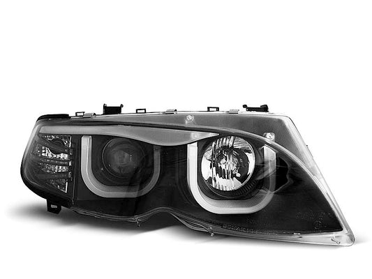 Tuning-Tec LED 3D Angel Eyes Scheinwerfer für BMW 3er E46 01-05 schwarz Set