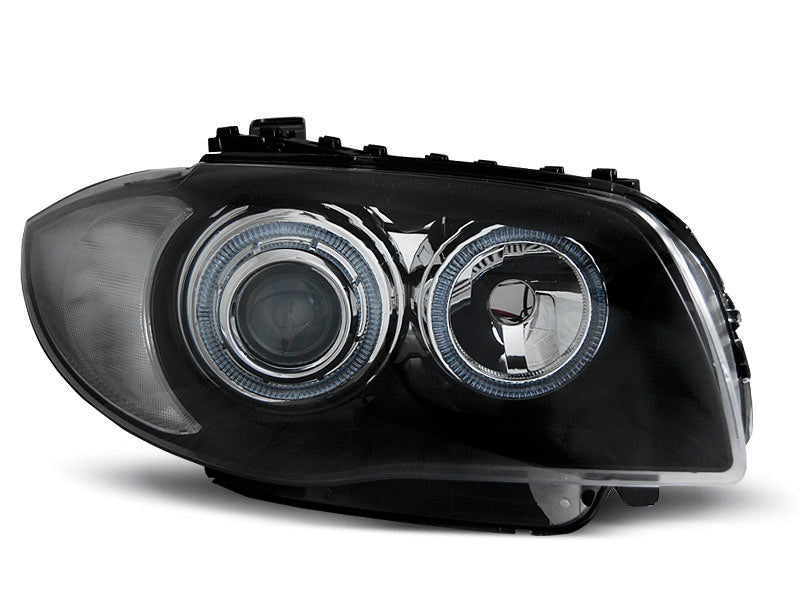 Tuning-Tec Angel Eyes Scheinwerfer für BMW 1er E81, E82, E87, E88 04-11 schwarz