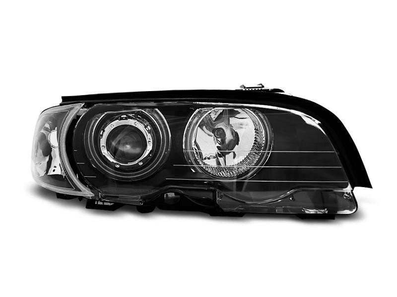 Tuning-Tec CCFL Angel Eyes Scheinwerfer für BMW 3er E46 Coupe / Cabrio 99-03 schwarz Set