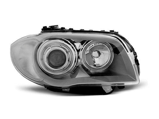Tuning-Tec LED Angel Eyes Scheinwerfer für BMW 1er E81, E82, E87, E88 04-11 grau