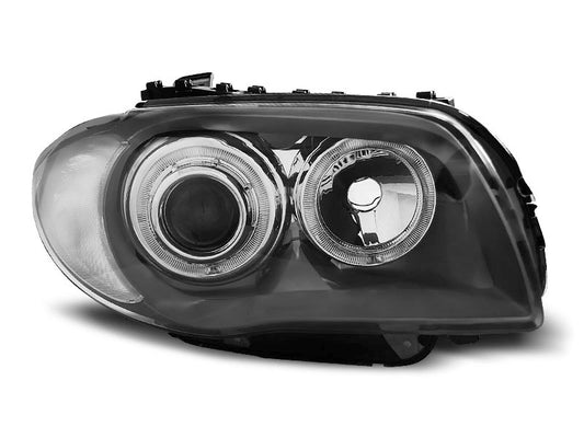 Tuning-Tec LED Angel Eyes Scheinwerfer für BMW 1er E81, E82, E87, E88 04-11 grau