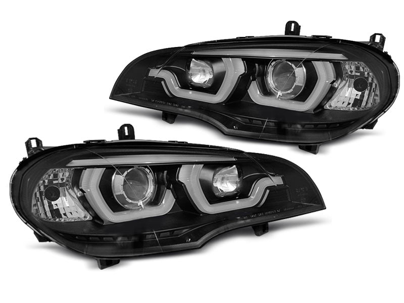 Tuning-Tec LED Tagfahrlicht Angel Eyes Scheinwerfer für BMW X5 E70 07-10/10-13 schwarz