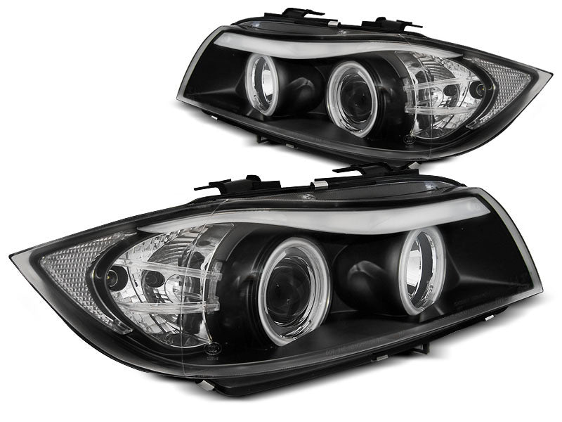 Tuning-Tec CCFL Angel Eyes Scheinwerfer für BMW 3er E90/E91 05-08 schwarz
