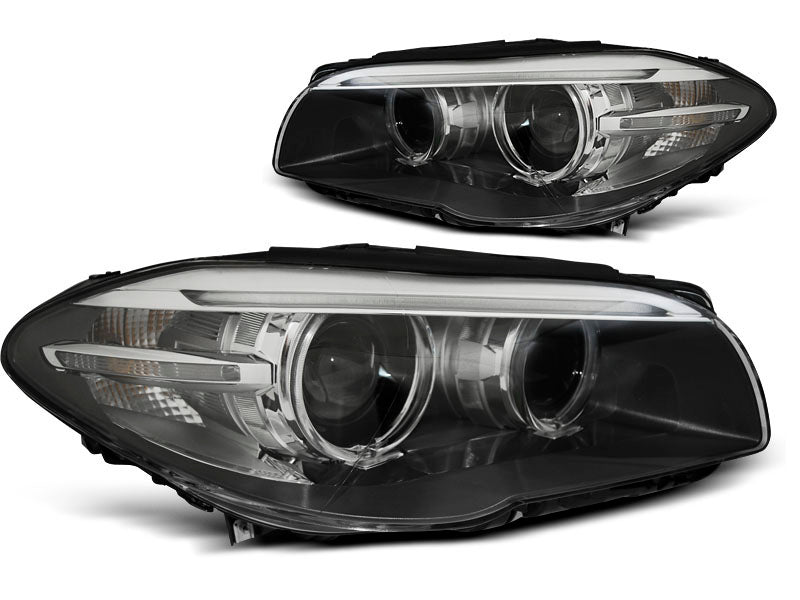 Tuning-Tec Xenon LED Tagfahrlicht Angel Eyes Scheinwerfer für BMW 5er F10/F11 10-13 schwarz