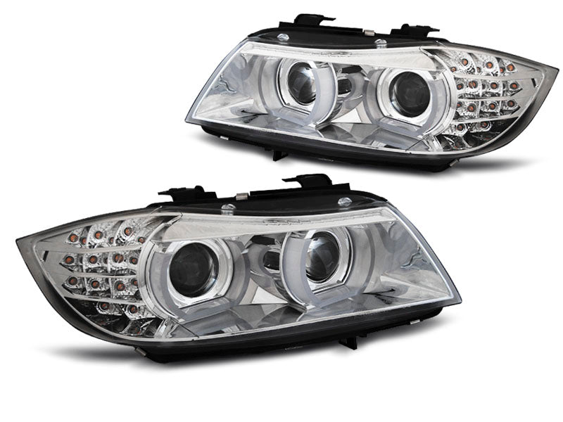 Tuning-Tec Xenon LED Angel Eyes Scheinwerfer für BMW 3er E90/E91 09-11 chrom
