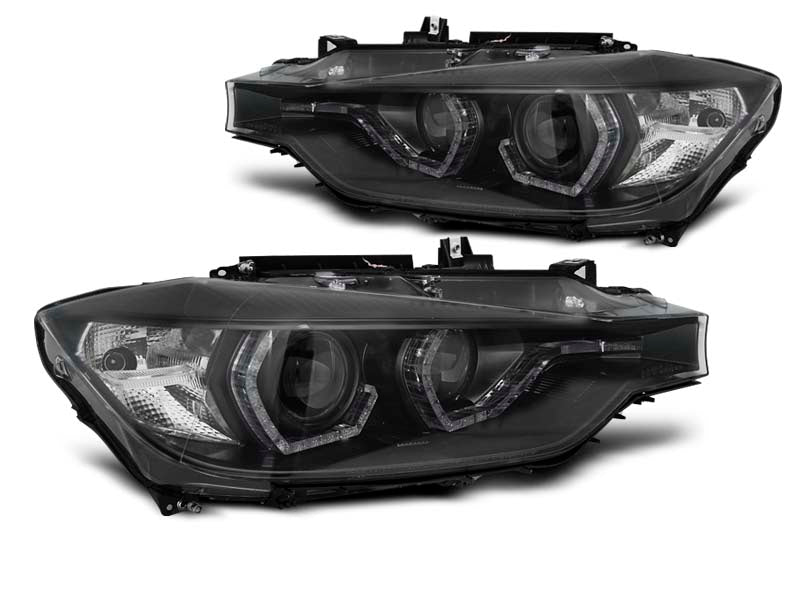 Tuning-Tec Xenon LED Tagfahrlicht Angel Eyes Scheinwerfer für BMW 3er F30/F31 11-15 schwarz