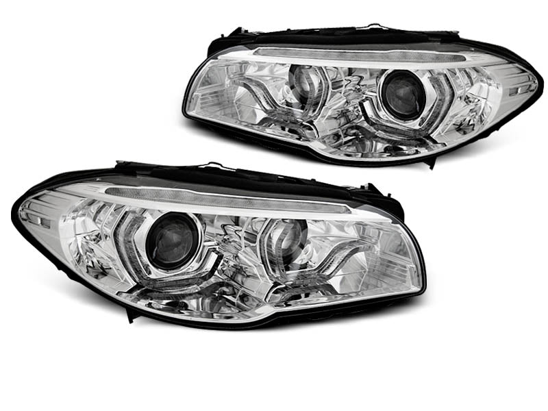 Tuning-Tec Xenon LED Tagfahrlicht Angel Eyes Scheinwerfer für BMW 5er F10/F11 10-13 chrom mit LED Blinker