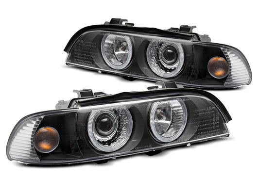 Tuning-Tec Xenon Angel Eyes Scheinwerfer für BMW 5er E39 Facelift (LCI) 00-03 schwarz (DEPO)