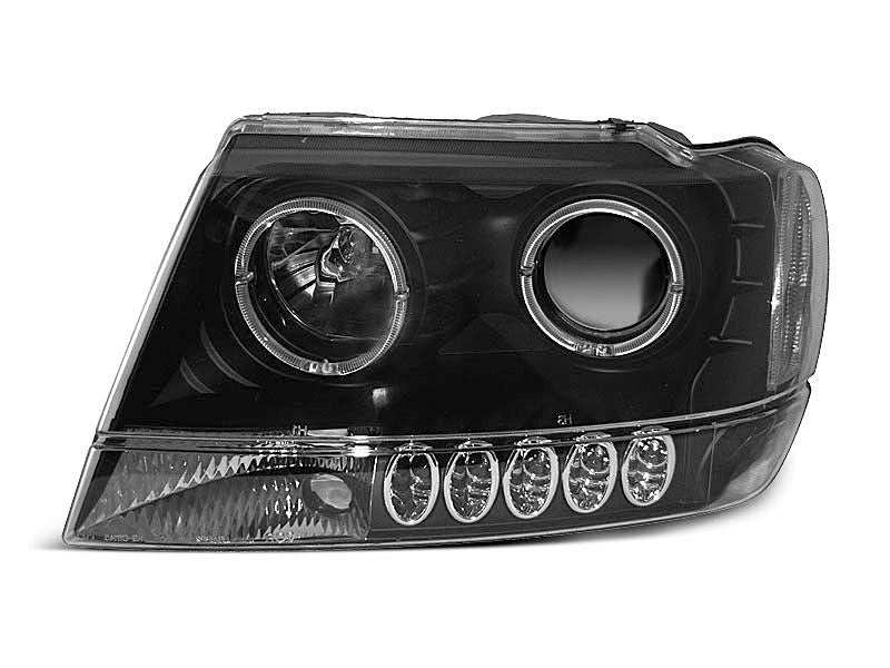 Tuning-Tec LED Angel Eyes Scheinwerfer für Jeep Grand Cherokee 99-05 schwarz