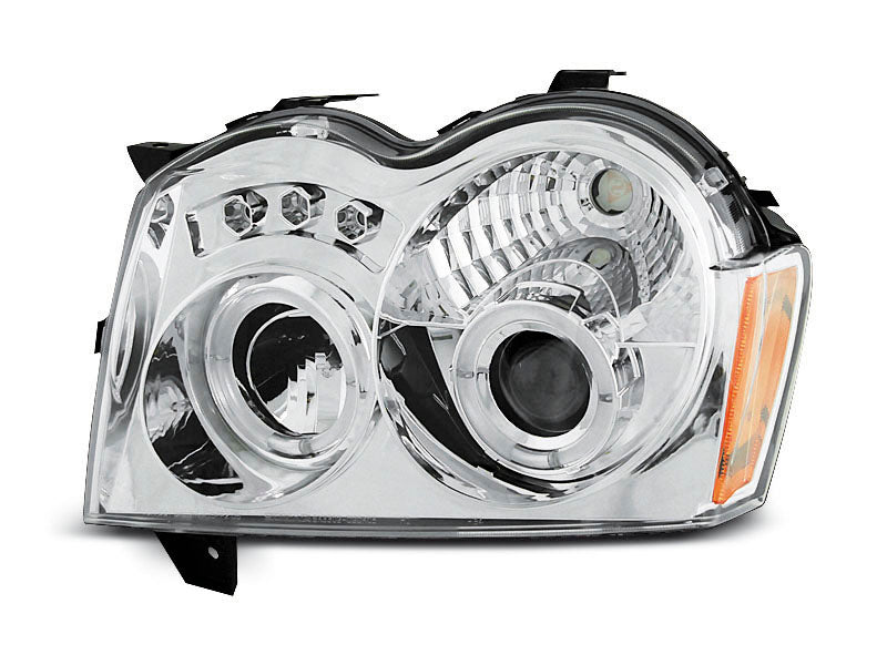 Tuning-Tec LED Angel Eyes Scheinwerfer für Jeep Grand Cherokee 05-08 chrom