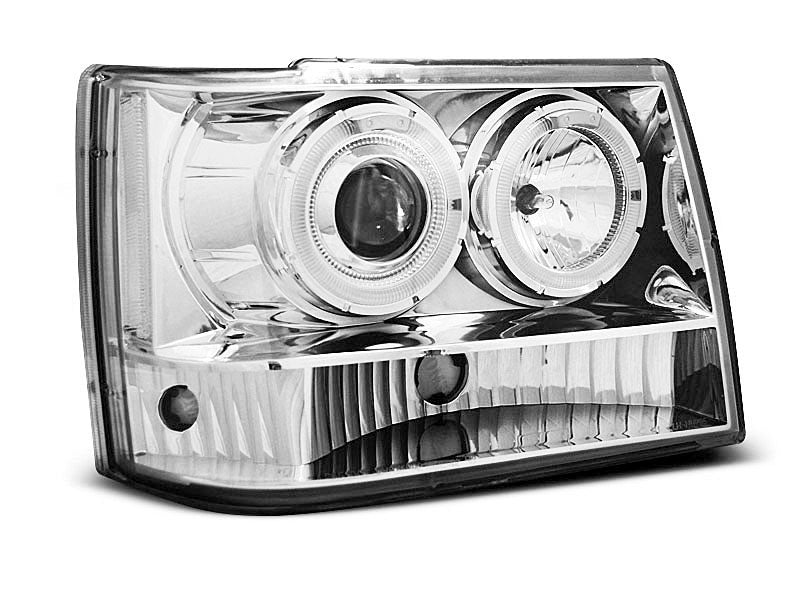 Tuning-Tec LED Angel Eyes Scheinwerfer für Jeep Grand Cherokee 93-98 chrom
