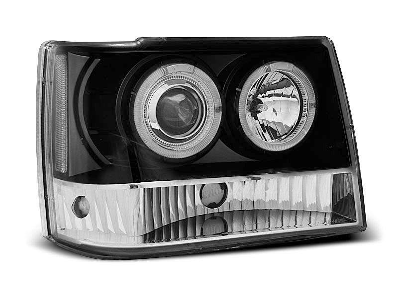 Tuning-Tec LED Angel Eyes Scheinwerfer für Jeep Grand Cherokee 93-98 schwarz