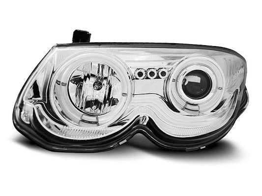 Tuning-Tec LED Angel Eyes Scheinwerfer für Chrysler 300M 99-04 chrom