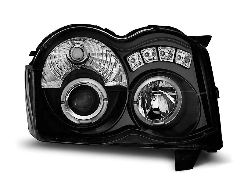 Tuning-Tec LED Angel Eyes Scheinwerfer für Jeep Grand Cherokee 08-10 schwarz