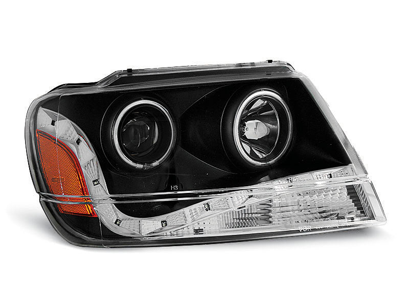 Tuning-Tec LED Tagfahrlicht Scheinwerfer für Jeep Grand Cherokee 99-05 schwarz
