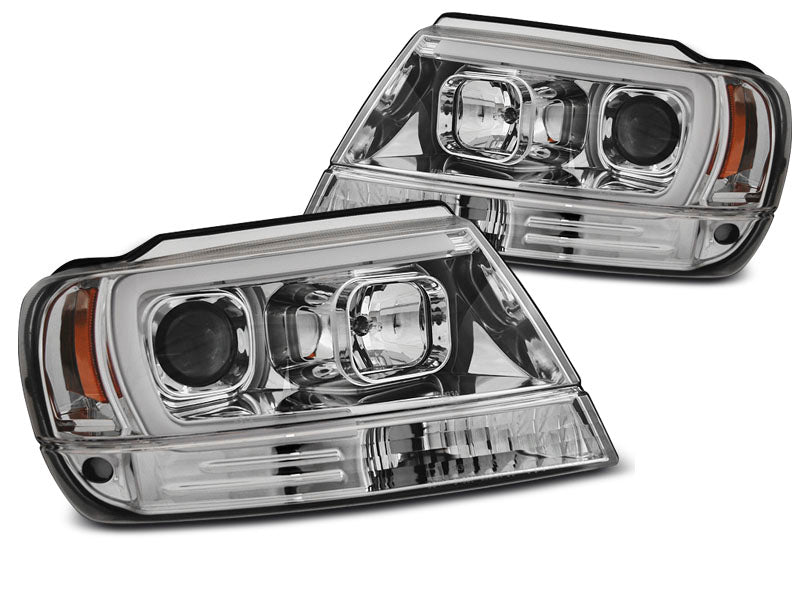 Tuning-Tec LED Tagfahrlicht Scheinwerfer für Jeep Grand Cherokee 99-05 chrom LTI