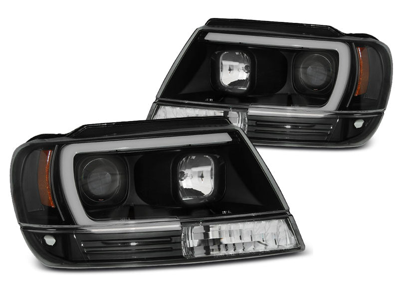 Tuning-Tec LED Tagfahrlicht Scheinwerfer für Jeep Grand Cherokee 99-05 schwarz LTI