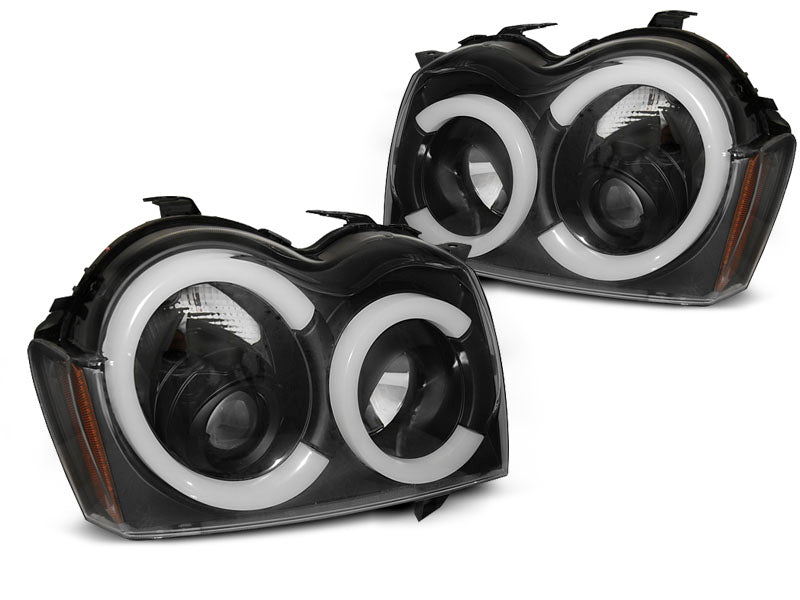 Tuning-Tec LED Angel Eyes Scheinwerfer für Jeep Grand Cherokee 05-08 schwarz LTI