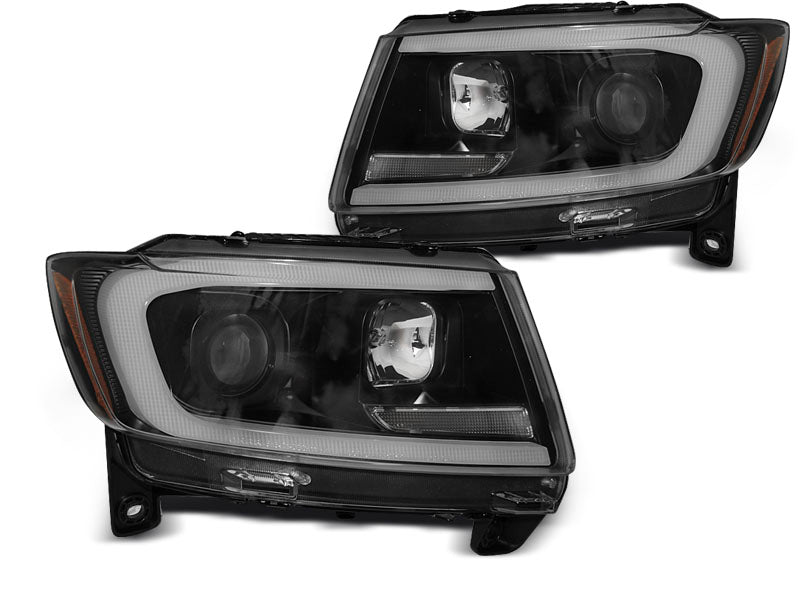 Tuning-Tec LED Tagfahrlicht Scheinwerfer für Jeep Grand Cherokee 11-13 schwarz mit LED Blinker LTI