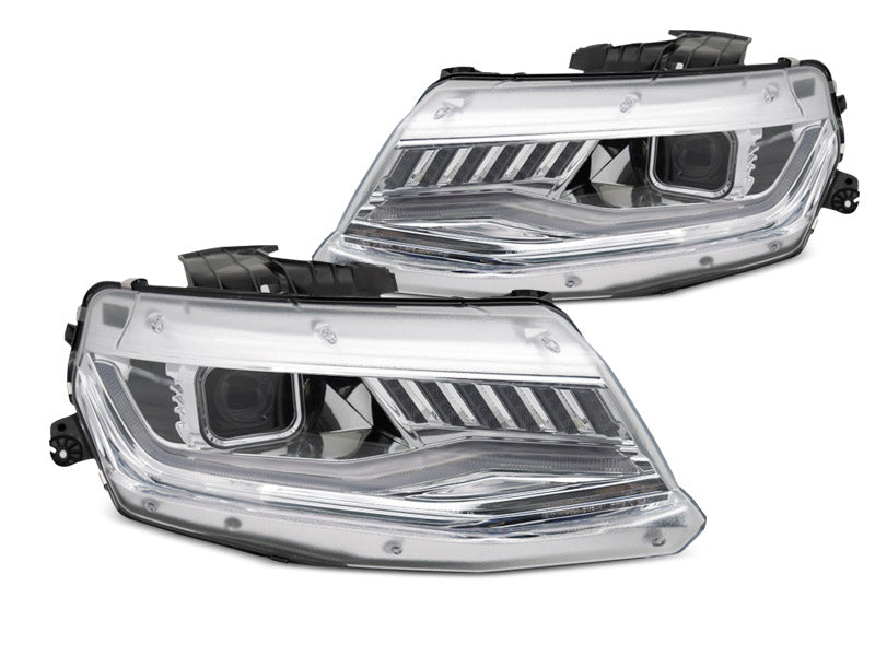 Tuning-Tec Xenon LED Tagfahrlicht Scheinwerfer für Chevrolet Camaro 16-18 chrom dynamisch