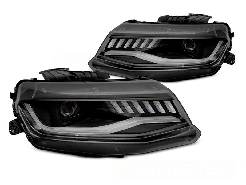 Tuning-Tec Xenon LED Tagfahrlicht Scheinwerfer für Chevrolet Camaro 16-18 schwarz dynamisch