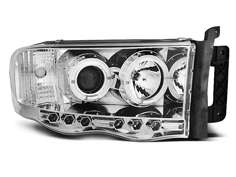Tuning-Tec LED Angel Eyes Scheinwerfer für Dodge RAM 02-06 chrom