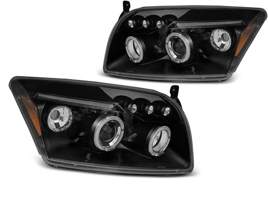 Tuning-Tec LED Angel Eyes Scheinwerfer für Dodge Caliber 06-12 schwarz