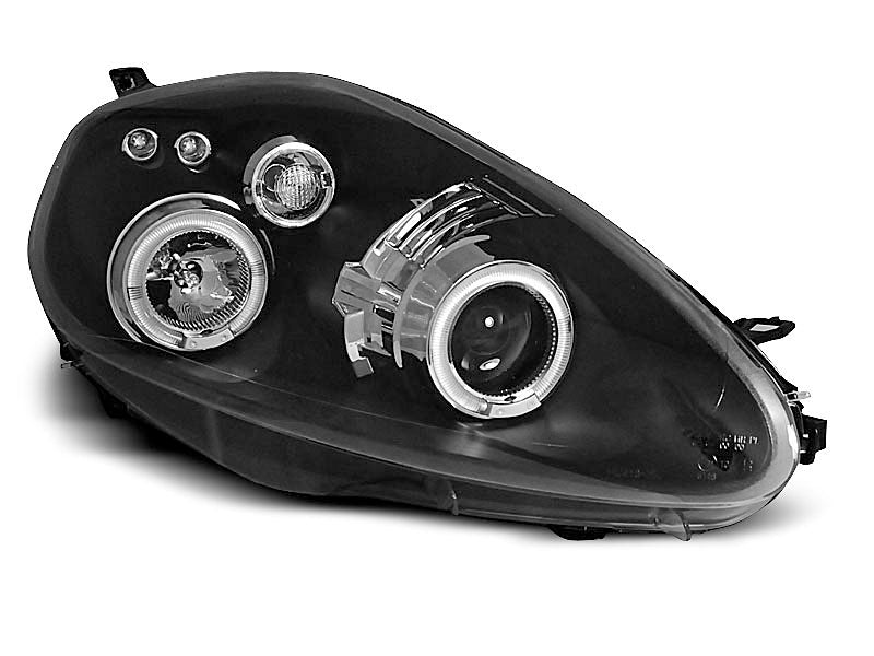 Tuning-Tec LED Angel Eyes Scheinwerfer für Fiat Grande Punto 05-08 schwarz
