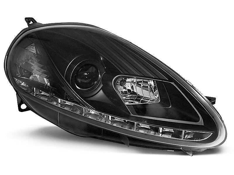 Tuning-Tec LED Tagfahrlicht Scheinwerfer für Fiat Grande Punto 05-08 schwarz