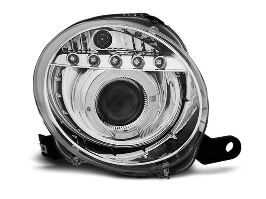 Tuning-Tec LED Tagfahrlicht Scheinwerfer für Fiat 500 07-15 chrom
