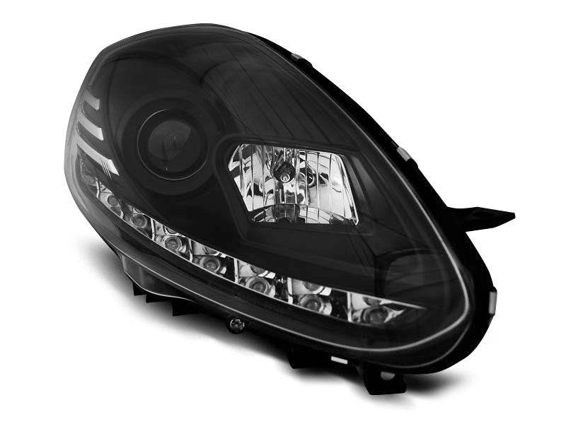 Tuning-Tec LED Tagfahrlicht Scheinwerfer für Fiat Punto EVO 09-12 schwarz