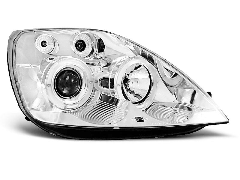 Tuning-Tec LED Angel Eyes Scheinwerfer für Ford Fiesta MK6 02-05 chrom